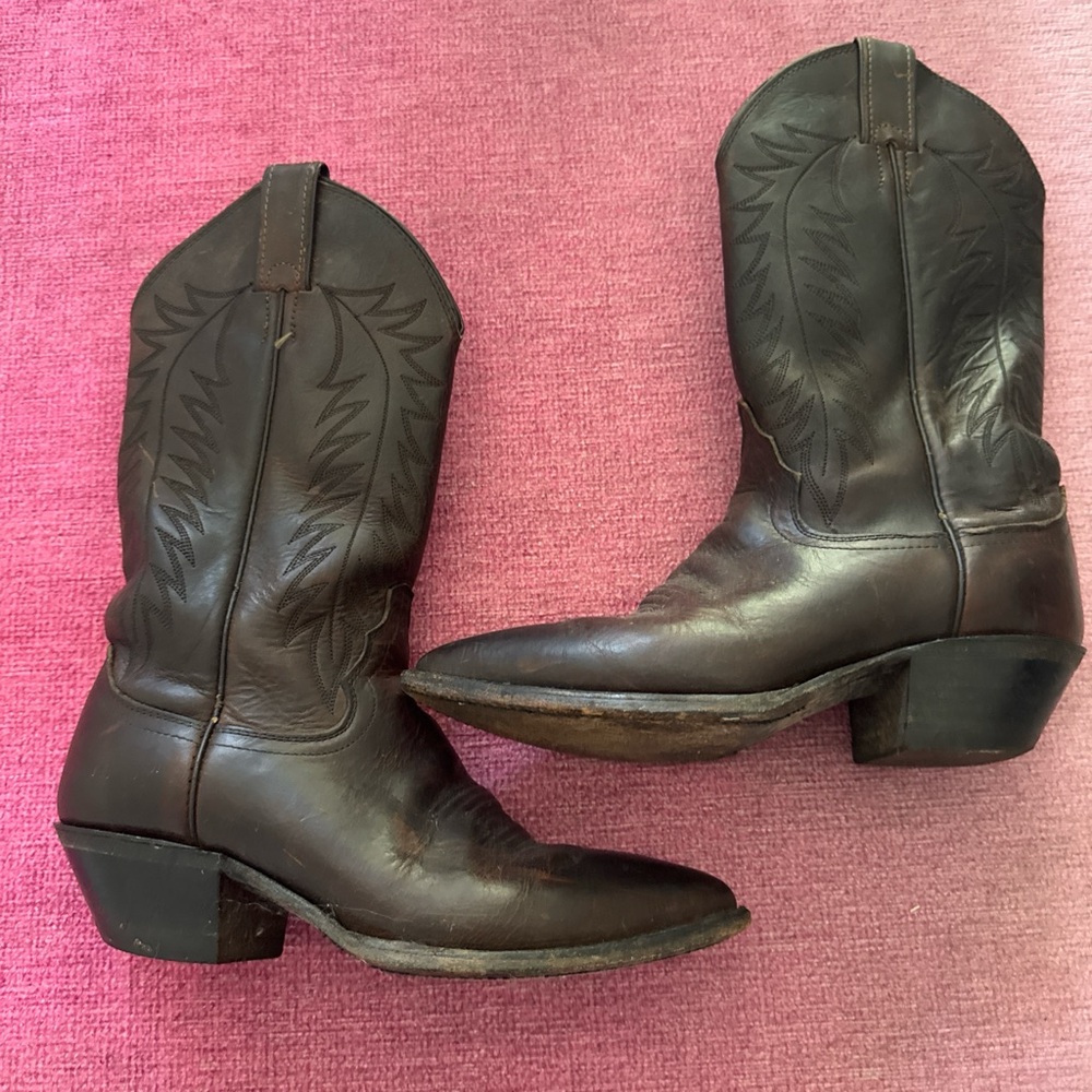 Vintage JUSTIN Women’s Brown Leather Cowboy Boots